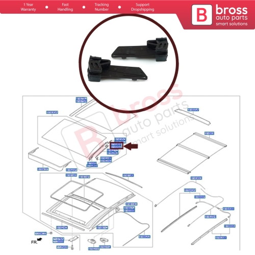 Sunroof Slider Sled Assembly Rear Bracket Set 81698A5000 81699A5000 for Hyundai I30 Elantra GT