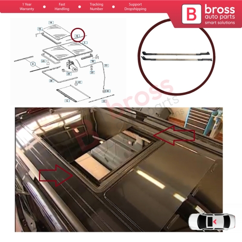 Sunroof Sliding Roof Panoramic Glass Rail Set 0007820000 for Mercedes Vito W639 V Class Viano