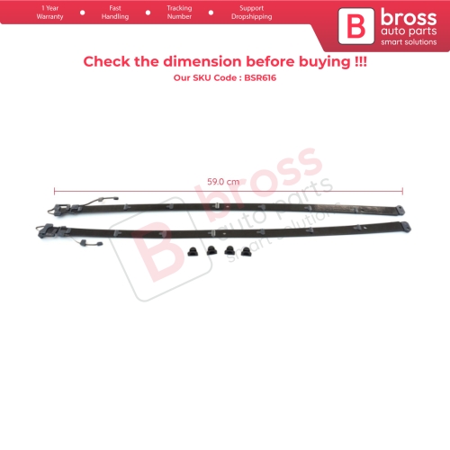 Panoramic Sliding Roof Sunroof Rail Frame Glass Slider Guide Repair Set A2227800100 for Mercedes S Class W222 2014–2020 59 cm