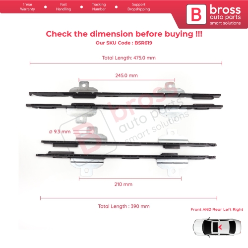 Sunroof Curtain Guide Rail Sliding Bracket Front Rear for BMW X1 E84 MK1 2009-2014 54102993888 