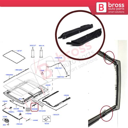 Panoramic Roof Moon Air Deflector Track Frame Rail Mount LR057365 for Range Rover L405 Sport L494