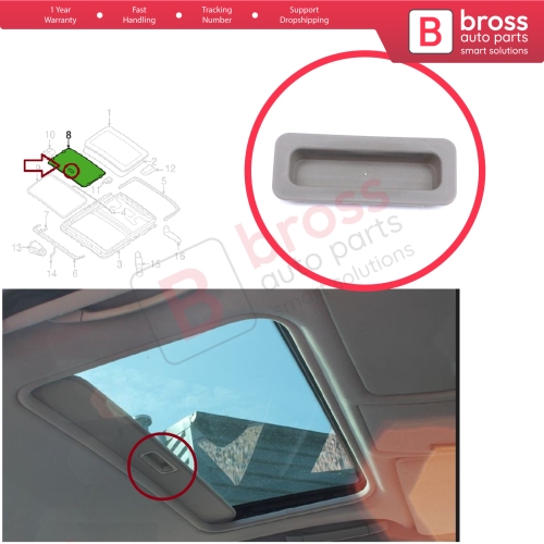 Sunroof Cover Shade Sunshade Inster Velours Pull Handle Dark Gray Color for BMW 3 Series E46 5 Series E39 54137134542 54137134541