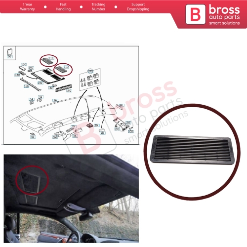 Sunroof Curtain Grille Vent Screen Cover Black A2117840644 for Mercedes W202 W203 W208 W209 W210 W211 W215 W219 W220 W240 W140