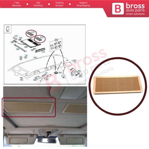 Sunroof Curtain Grille Vent Screen Cover Beige A2117840644 for Mercedes W202 W203 W208 W209 W210 W211 W215 W219 W220 W240 W140