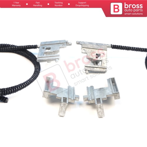 Electric Sunroof Repair Track Drive Pull Bowden Cables Left and Right With Metal Mounting Bracket Hinges for Renault Clio MK2 1998-2012