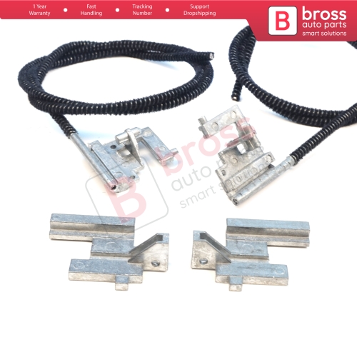 Electric Sunroof Repair Track Drive Pull Bowden Cables Left and Right With Metal Mounting Bracket Hinges for Renault Clio MK2 1998-2012