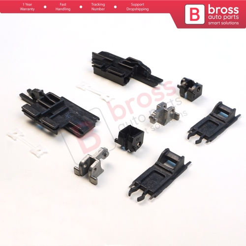10 Pieces Sunroof Slider Guide Rail Left Right Bracket Clips Set for BMW 5 Series E39 1996-2003 4/5 Door X5 E53 2000-2006 811694522 811694523