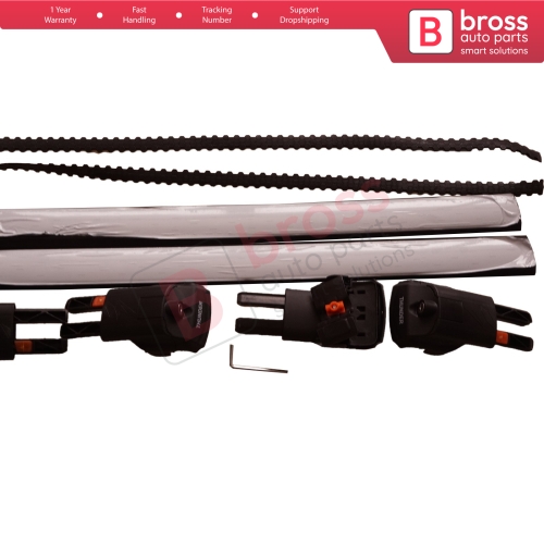 BSRTRX1Black Aluminium Roof Rack Cross Bars Rail Carrier WingBar Edge Anti-Theft Lockable Black Color Fits Raised Side Rails
