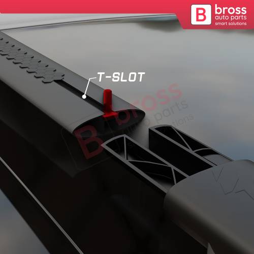 BSRTRX1Black Aluminium Roof Rack Cross Bars Rail Carrier WingBar Edge Anti-Theft Lockable Black Color Fits Raised Side Rails