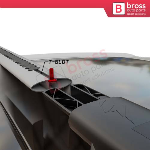 BSRTRX1Gray Aluminium Roof Rack Cross Bars Rail Carrier WingBar Edge Anti-Theft Lockable Gray Color Fits Raised Side Rails
