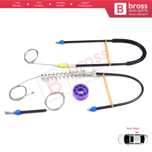 Window Regulator Repair Kit Rear Right for VW Phaeton 3D MK1 2002-2016 LWB Long Wheelbase 3D7839462