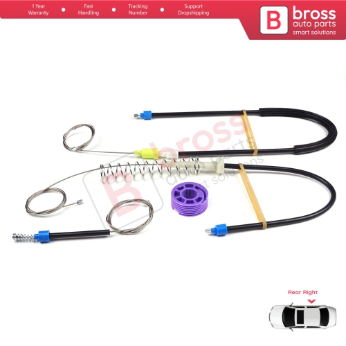 Window Regulator Repair Kit Rear Right for VW Phaeton 3D MK1 2002-2016 LWB Long Wheelbase 3D7839462
