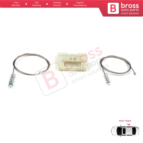 Power Window Regulator Repair Set Rear Right for Renault Clio MK3 BR CR KR SR 2005-2014 5-Door 8200291153