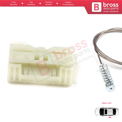 Power Window Regulator Repair Set Rear Left for Renault Clio MK3 BR CR KR SR 2005-2014 5-Door 8200291151