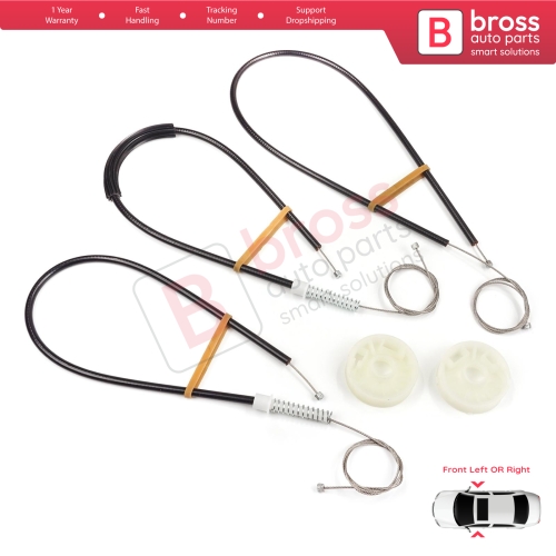 Window Regulator Repair Set Front Left or Right for Smart Roadster 452 2003-2005 Coupe Convertible