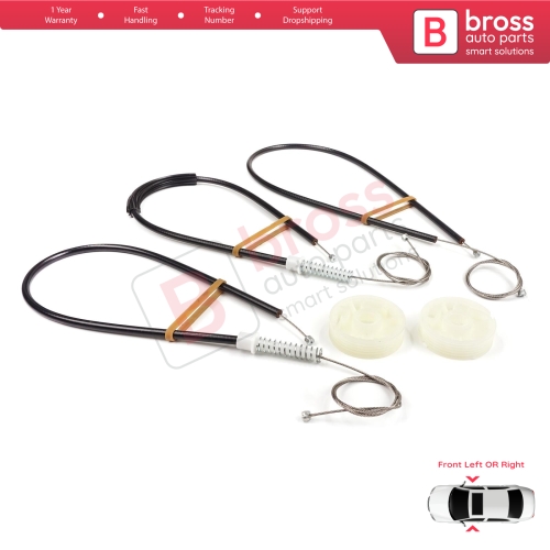 Window Regulator Repair Set Front Left or Right for Smart Roadster 452 2003-2005 Coupe Convertible
