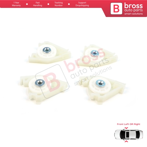 Front Window Regulator Repair Left and Right Corner Pulley Wheel Clips Pin Set for Audi A4 S4 B6 B7 8E B8 8K Seat Exeo 3R 4/5 Door