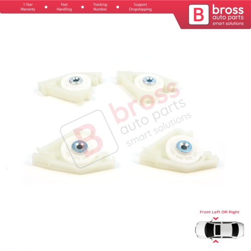 Front Window Regulator Repair Left and Right Corner Pulley Wheel Clips Pin Set for Audi A4 S4 B6 B7 8E B8 8K Seat Exeo 3R 4/5 Door