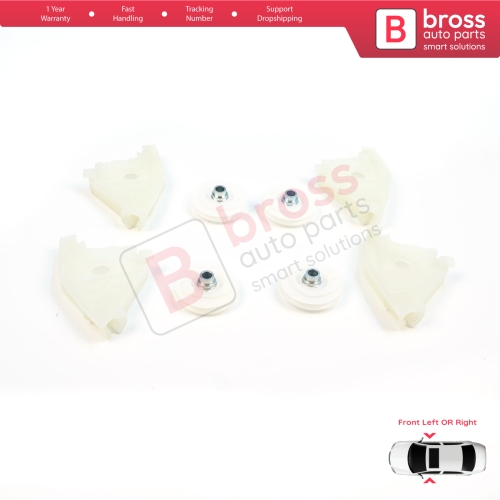 Front Window Regulator Repair Left and Right Corner Pulley Wheel Clips Pin Set for Audi A4 S4 B6 B7 8E B8 8K Seat Exeo 3R 4/5 Door