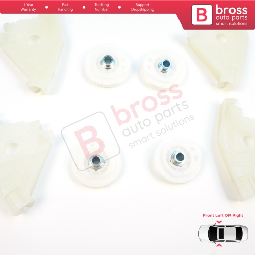 Front Window Regulator Repair Left and Right Corner Pulley Wheel Clips Pin Set for Audi A4 S4 B6 B7 8E B8 8K Seat Exeo 3R 4/5 Door