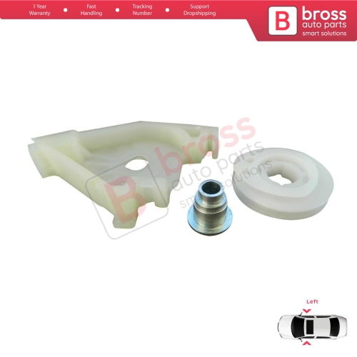 Front Window Regulator Repair Corner Pulley Wheel Clips Pin Set Left for Audi A4 S4 B6 B7 8E B8 8K Seat Exeo 3R 4/5 Door