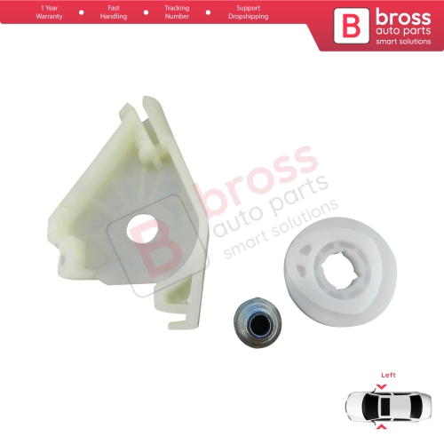 Front Window Regulator Repair Corner Pulley Wheel Clips Pin Set Left for Audi A4 S4 B6 B7 8E B8 8K Seat Exeo 3R 4/5 Door
