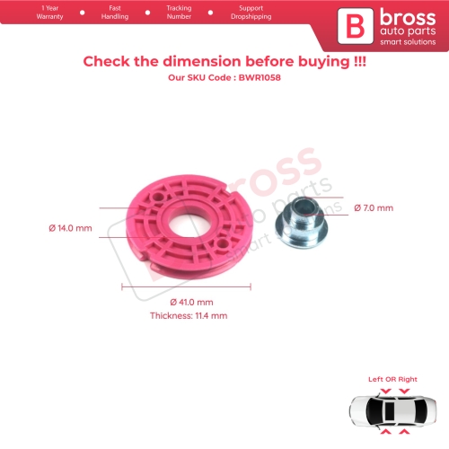 Window Regulator Repair Corner Cable Roller Pulley Wheel Clips Pin for BMW 5 Series E39 1996-2004 4/5 Door