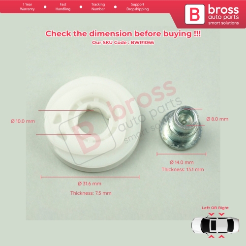 Window Regulator Repair Corner Cable Roller Pulley for VW Golf MK4 5 6 1997-2014 Bora Jetta A4 A5 Vento R32 GTI Rabbit