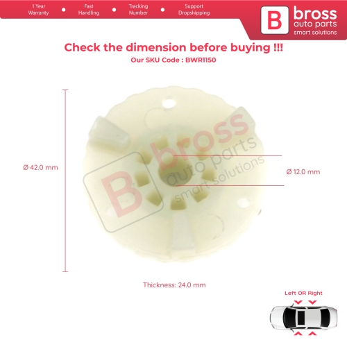 Window Regulator Motor Cog Repair Gear for BMW 3 Series E46 Chevrolet Cruze MK1 Mitsubishi Colt Z3