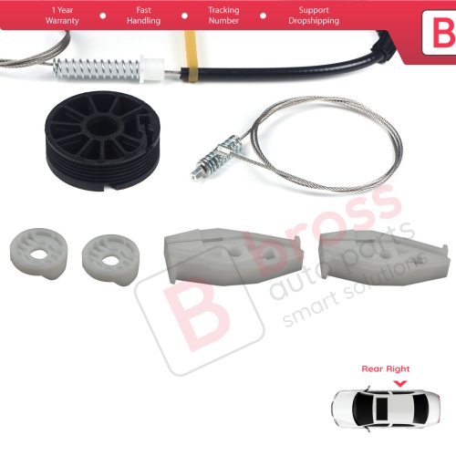 Window Regulator Repair Kit Rear Right for Renault Megane MK1 EA0/1 1996-2003 Cabriolet Convertible 7700848451