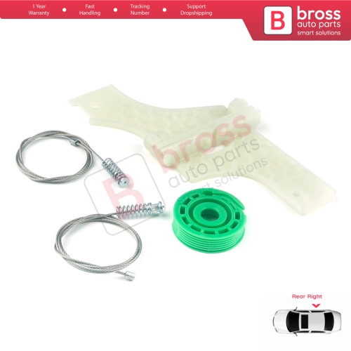 Window Regulator Repair Kit Rear Right for Peugeot 508 MK1 W23  8D 8E 2010-2018 4/5 Door 9224H9