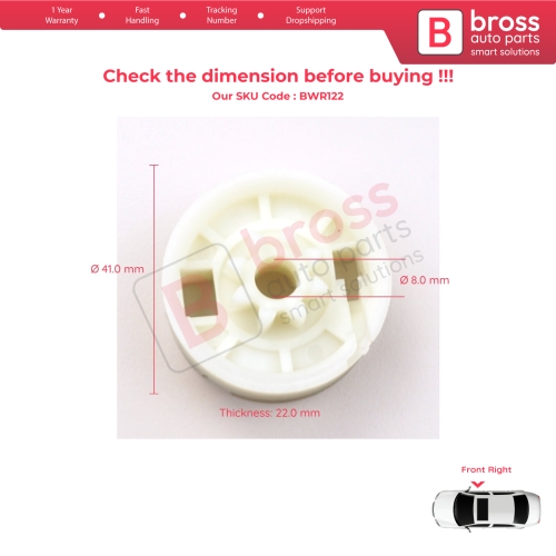 Window Regulator Repair Roller Gear Wheel Pulley Front Right Door for Mercedes Vito Viano Mixto V Class MK2 W639 2003-2010 6397200146