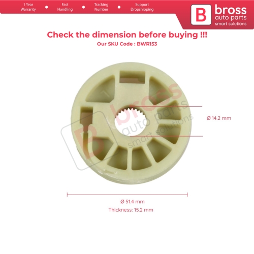 Window Regulator Wheel Rear and Front Left Door for VW Caddy Polo Classic Seat Cordoba