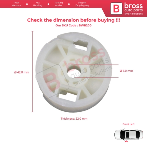 Window Regulator Repair Roller Gear Wheel Pulley Front Left Door for Mercedes Vito Viano Mixto V Class MK2 W639 2003-2010 6397200046