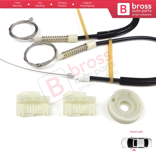 Window Regulator Repair Kit Front Left Door for VW Polo MK3 6N1 6N2 Hatchback 1994-2001 4/5 Door 6N4837461