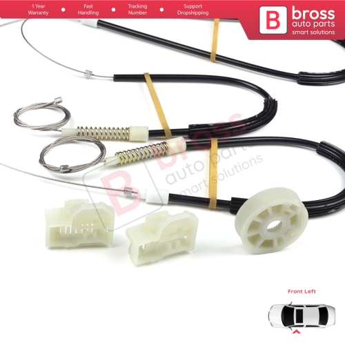 Window Regulator Repair Kit Front Left Door for VW Polo MK3 6N1 6N2 Hatchback 1994-2001 4/5 Door 6N4837461