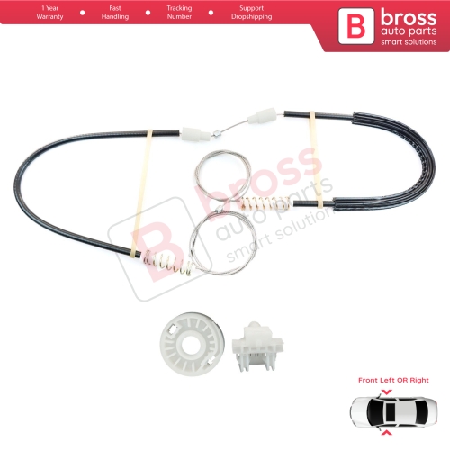 Window Regulator Repair Kit Front Left or Right Door for Renault Clio MK2 BB/CB 1998-2012 4/5 Door 7700842240 7700842241
