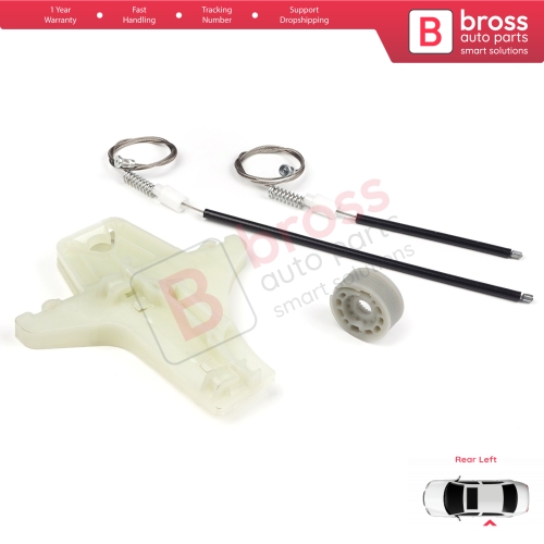 Window Regulator Repair Kit Rear Left Door for VW Jetta Golf MK5 A5 1K R32 GTI Rabbit Plus 5M1 1K4839461