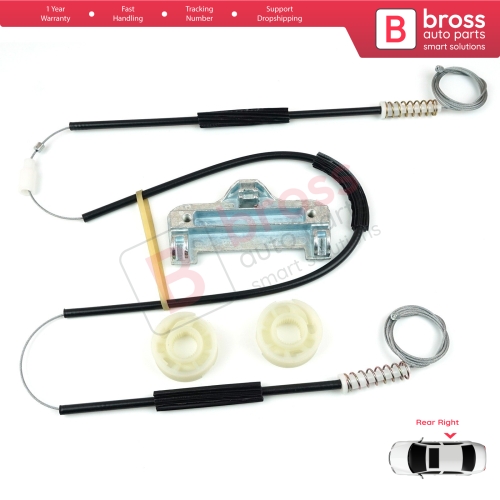Window Regulator Repair Kit Rear Right Door for BMW 5 Series E39 1996-03/1999 4/5 Door Pre-Facelift 51358159836