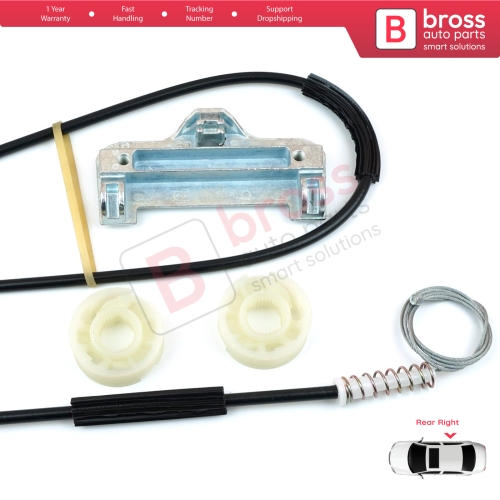 Window Regulator Repair Kit Rear Right Door for BMW 5 Series E39 1996-03/1999 4/5 Door Pre-Facelift 51358159836