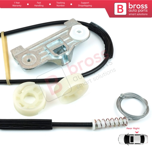 Window Regulator Repair Kit Rear Right Door for BMW 5 Series E39 1996-03/1999 4/5 Door Pre-Facelift 51358159836