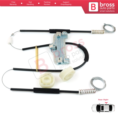 Window Regulator Repair Kit Rear Right Door for BMW 5 Series E39 1996-03/1999 4/5 Door Pre-Facelift 51358159836