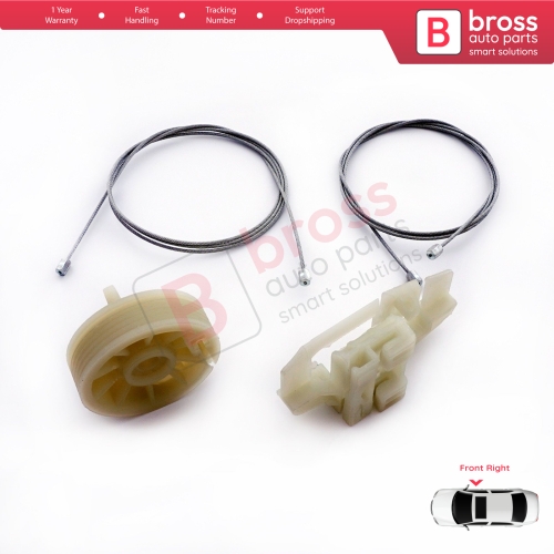 Window Regulator Repair Kit Front Right Door for Citroen C3 MK1 FC FN 2002-2010 5-Door Hatchback 9222N5