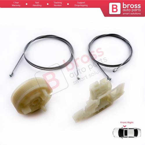 Window Regulator Repair Kit Front Right Door for Citroen C3 MK1 FC FN 2002-2010 5-Door Hatchback 9222N5