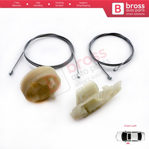 Window Regulator Repair Kit Front Left Door for Citroen C3 MK1 FC FN 2002-2010 5-Door Hatchback 9221AQ