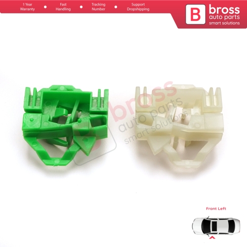 Window Regulator Repair Clips Front Left for VW Polo Classic 6V Caddy MK2 Seat Cordoba MK1 Ibiza MK2 Inca Skoda Octavia MK1 1U 6K4837401