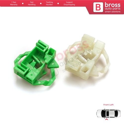Window Regulator Repair Clips Front Left for VW Polo Classic 6V Caddy MK2 Seat Cordoba MK1 Ibiza MK2 Inca Skoda Octavia MK1 1U 6K4837401