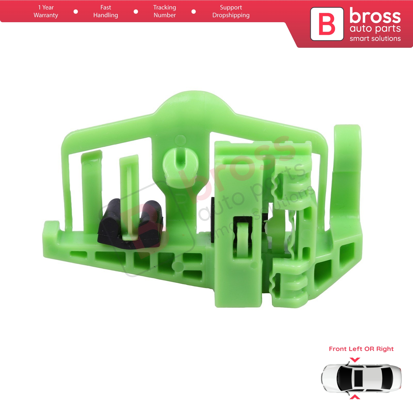 Bross Auto Parts LLC - BWR351 Window Regulator Clip R Front for BMW E 46  Compact GREEN