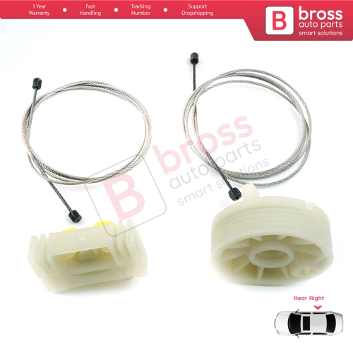Window Regulator Repair Set Rear Right Door for Vauxhall Opel Meriva MK1 A X03 2003-2010 93362664