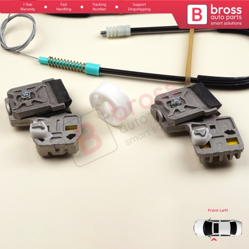 Window Regulator Repair Set Front Left Door for Peugeot 607 9D 9U 1999-2010 9650734980 9221Q2 With Metal Slider